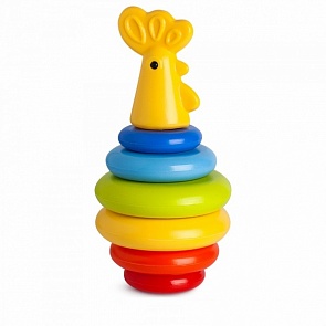 Пирамида-мини - Петушок с кольцами, 18 см (Русский Стиль, 9243)